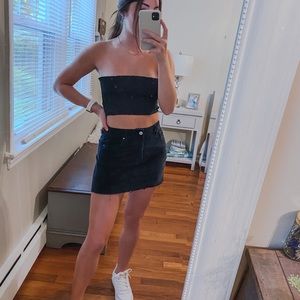 Velvet Black Mini Skirt